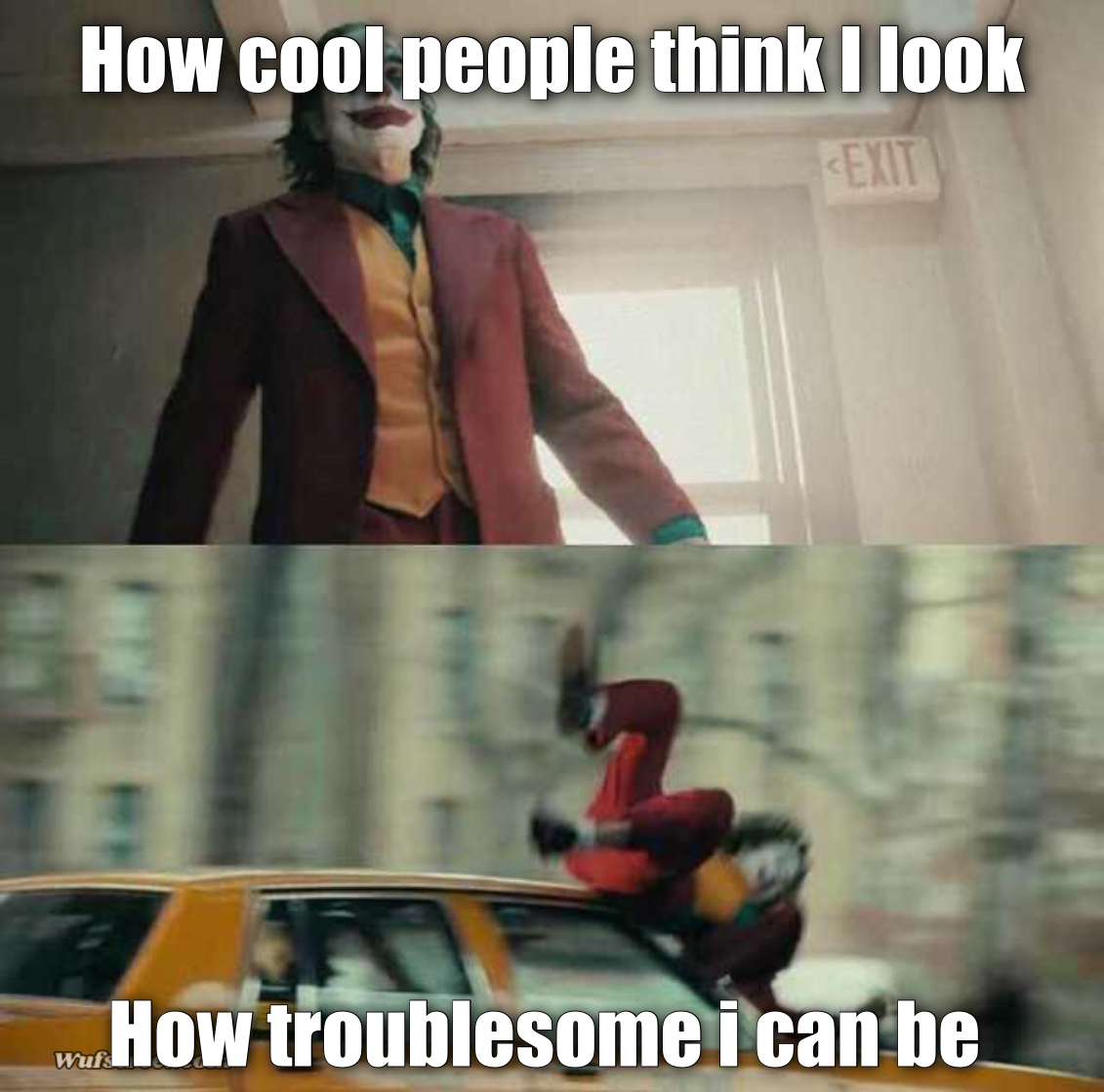 joker getting hit by a car