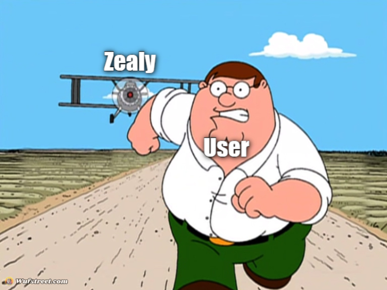 Peter Griffin running away