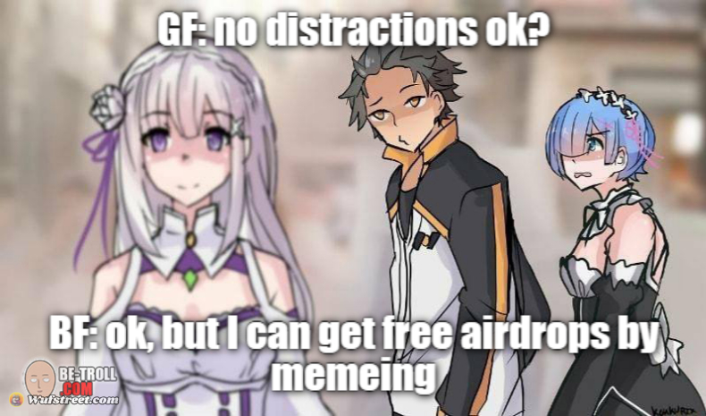 distracted boyfriend anime re zero