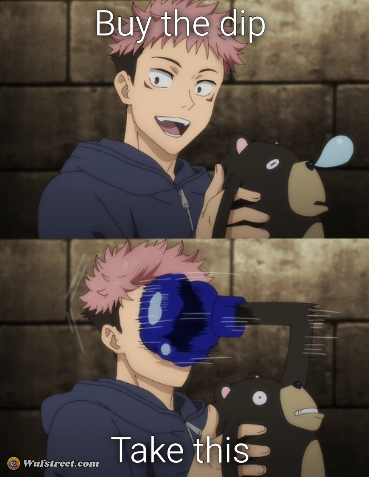 Yuji gets punched by doll