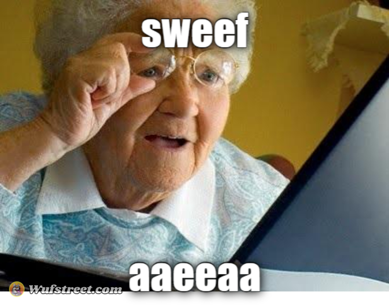 old lady at computer