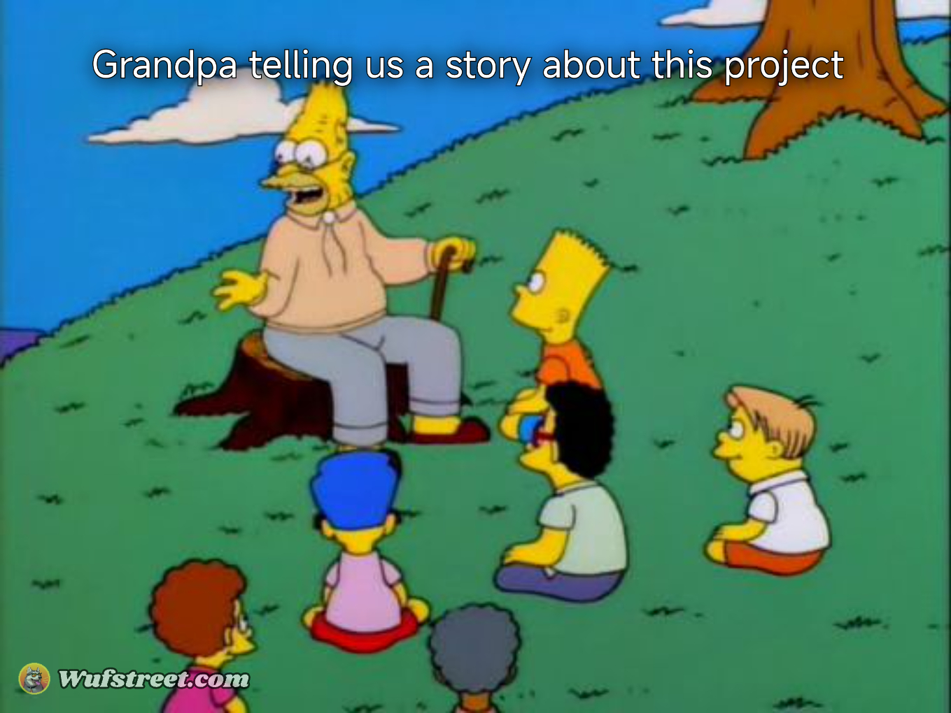 Abe Simpson telling stories