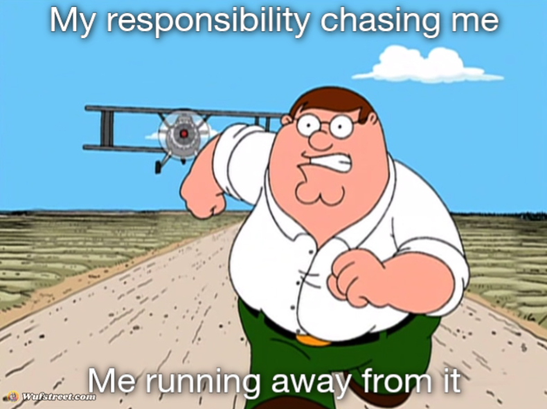 Peter Griffin running away
