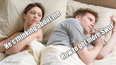 I bet he's thinking of other woman