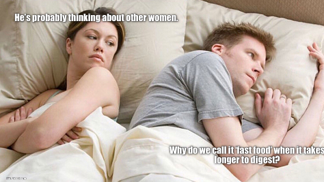 He's probably thinking about girls