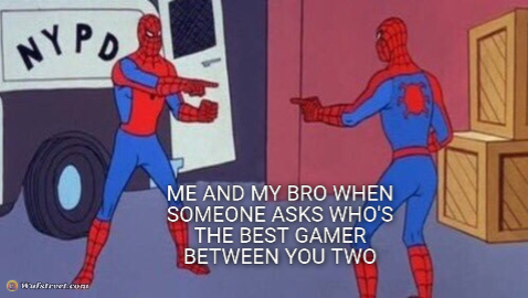 spiderman pointing at spiderman
