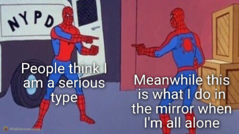 spiderman pointing at spiderman