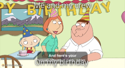 Family Guy Equal Attention Cake